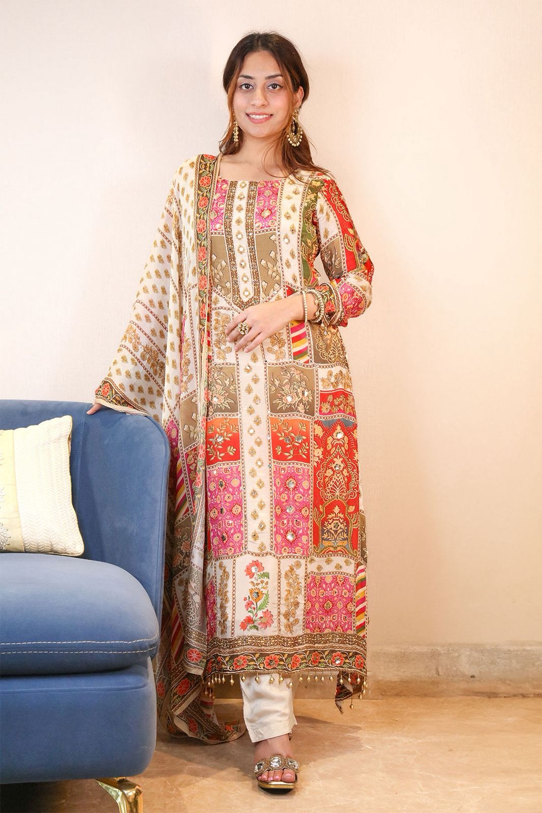 PRD00120 STYLISH KURTI, BOTTOM WITH BEAUTIFUL DUPATTA SET
