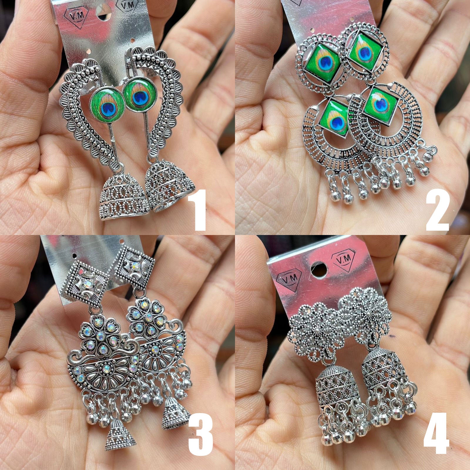 MFJH0010 Oxidized Jhumkas