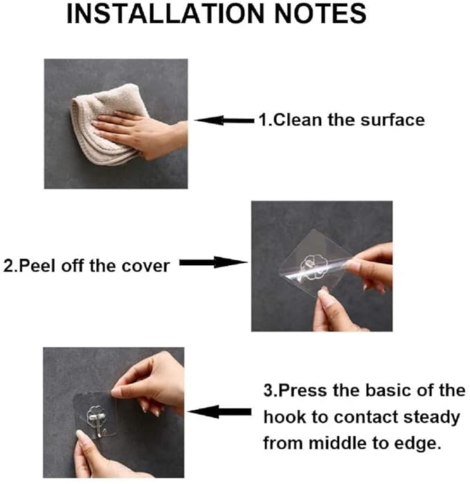 QK007 Adhesive Hooks Kitchen Wall Hooks -10 pcs