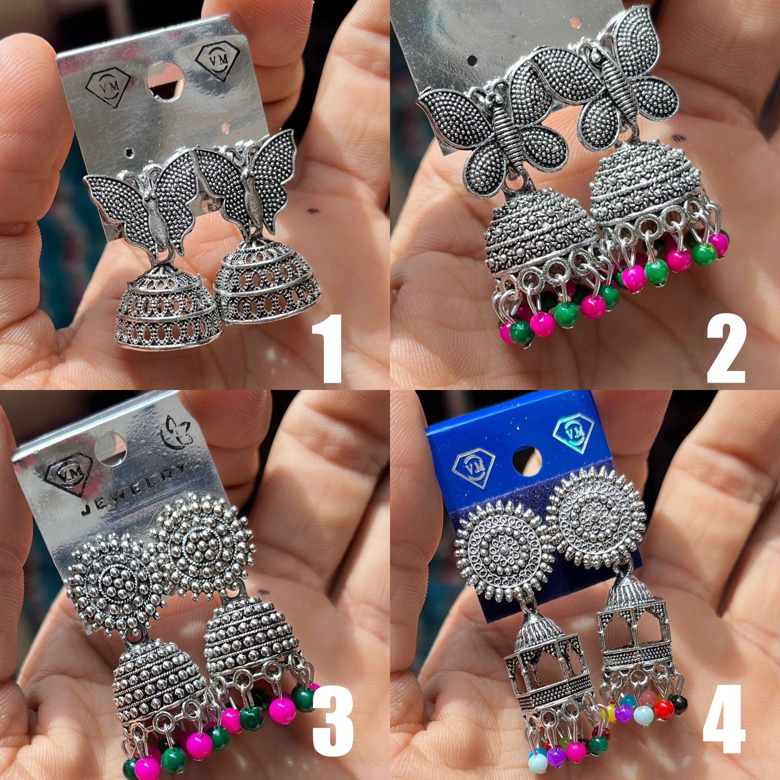 MFJH0010 Oxidized Jhumkas