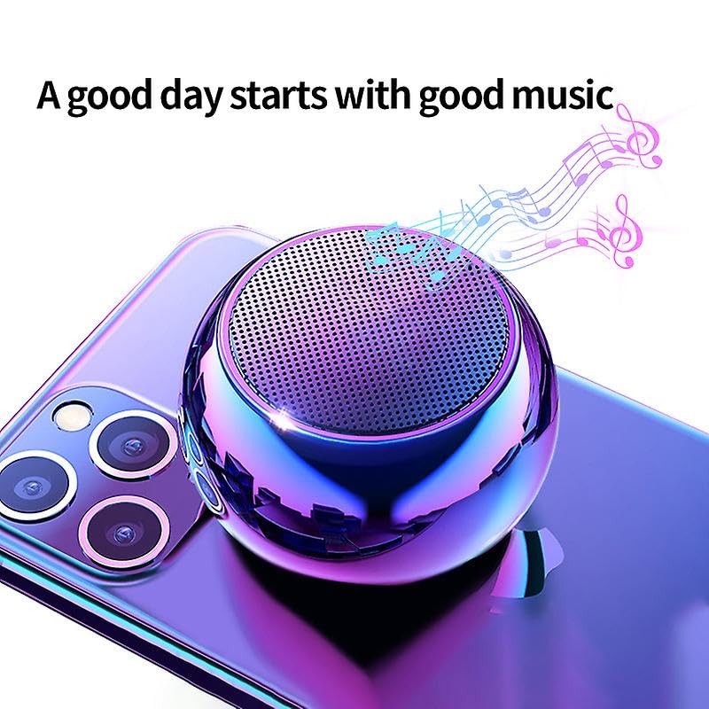 QK0012  Mini Boost 4 Bluetooth Speaker 4D Mini Electroplating Round Steel Speaker - Multicolor - Pack of 1