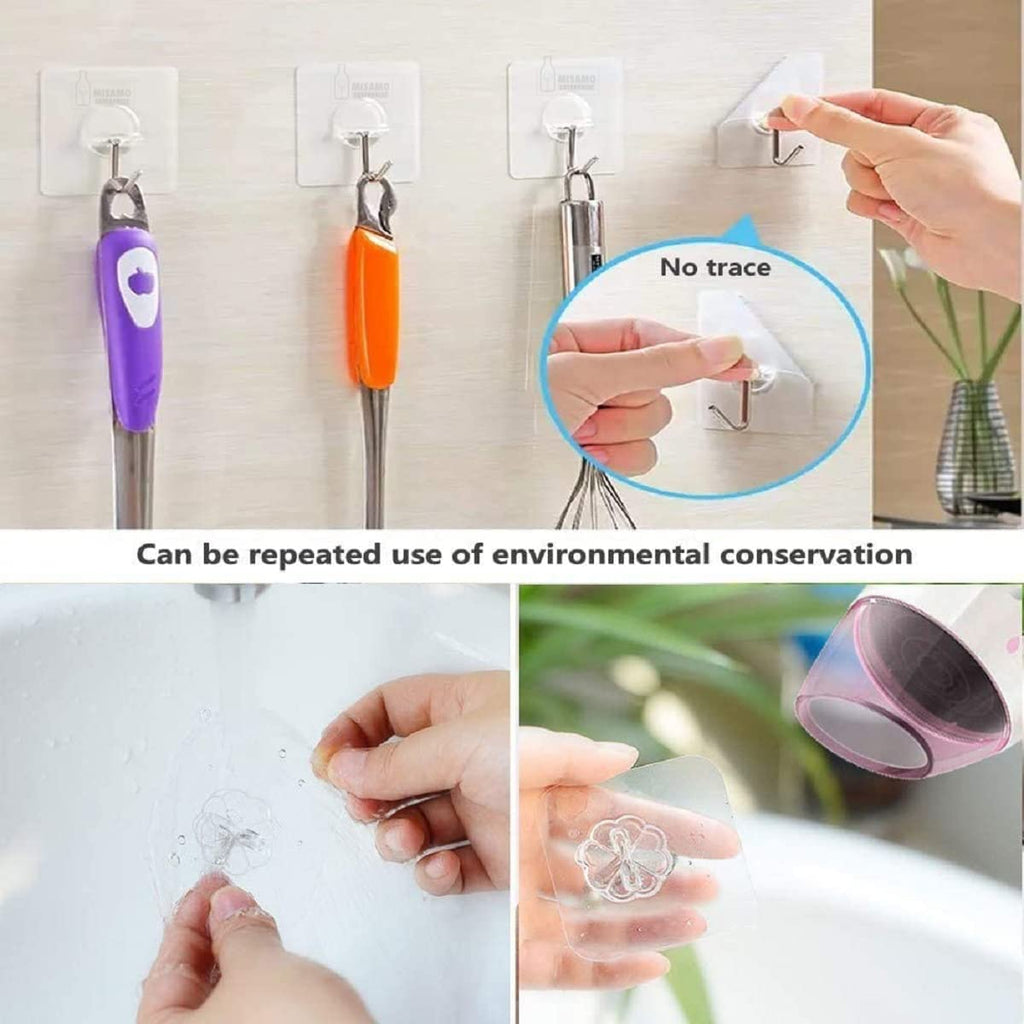 QK007 Adhesive Hooks Kitchen Wall Hooks -10 pcs