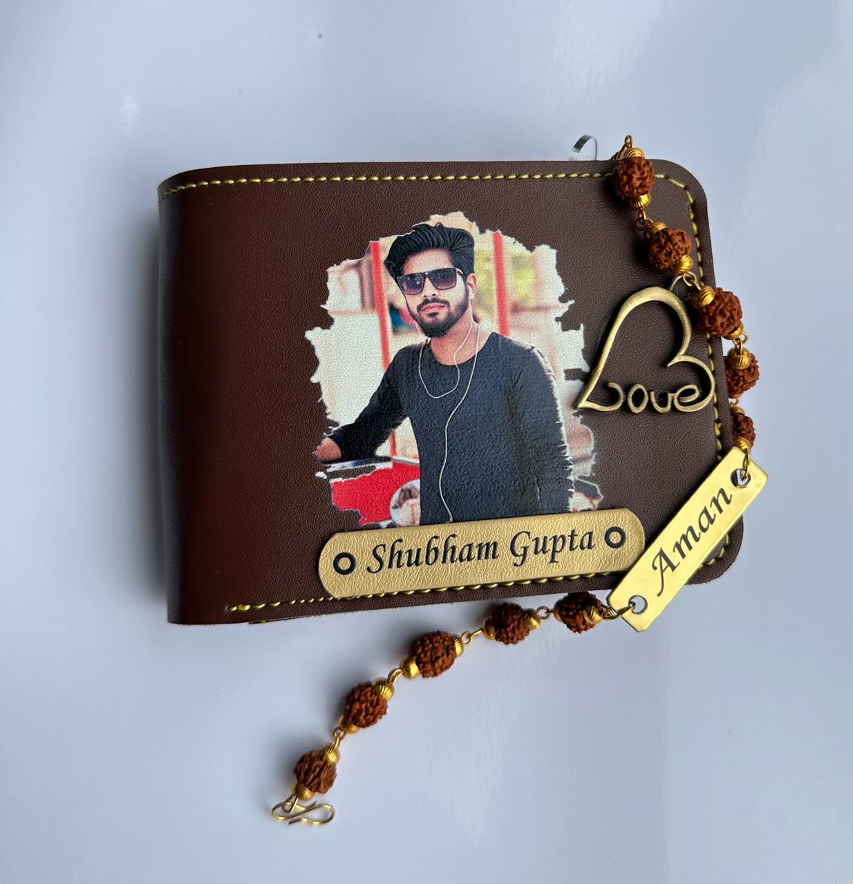 CCP004  Photo wallet UV print Name and Charm also + Rudraksh