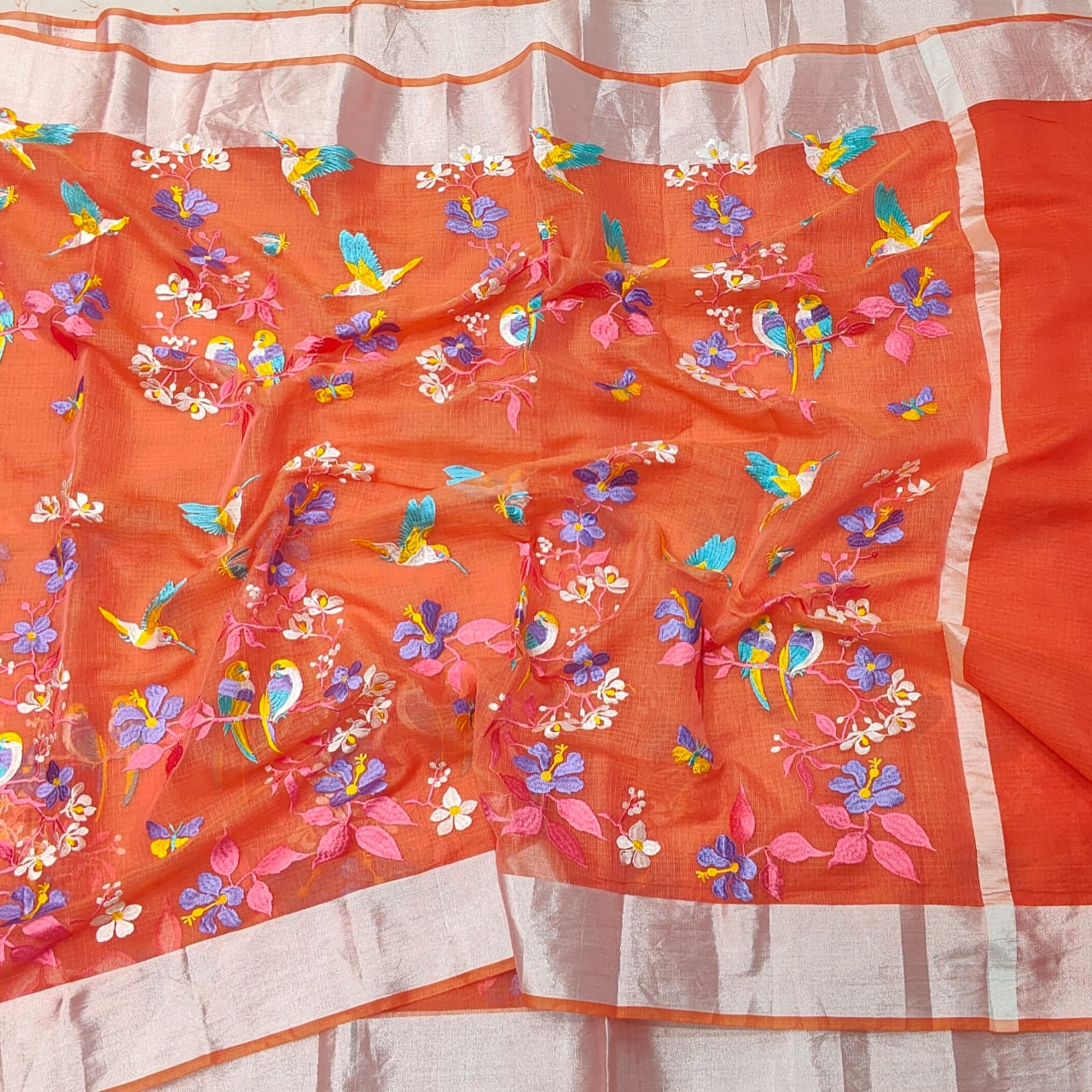 SC002 KOTA DORIA EMBROIDERY SAREE