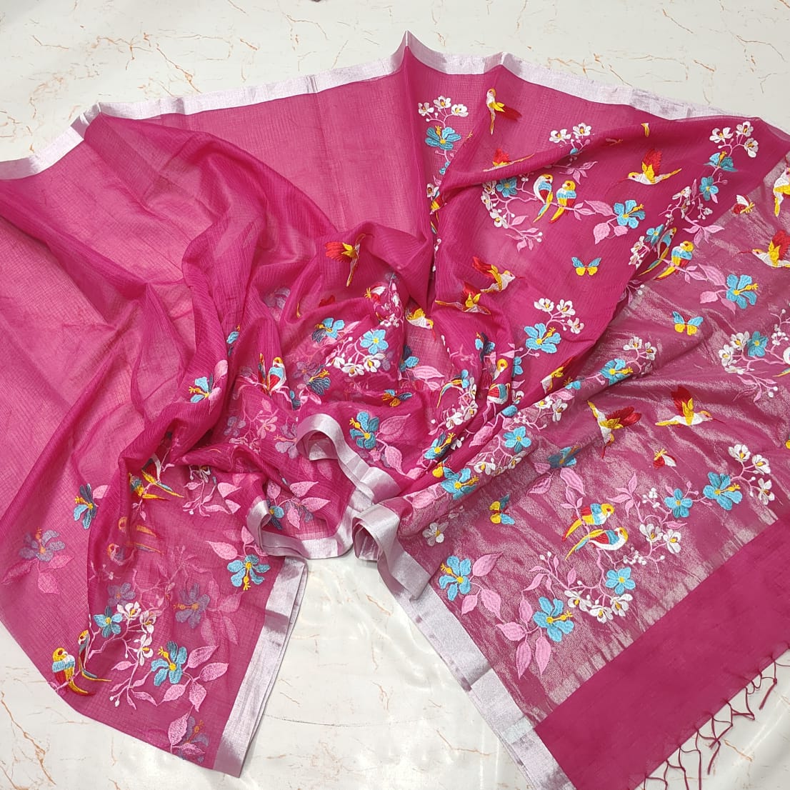 SC002 KOTA DORIA EMBROIDERY SAREE