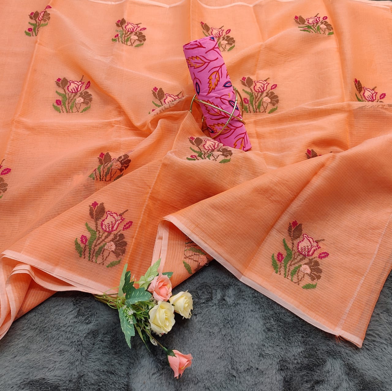 SC0011 KOTA DORIA EMBROIDERY SAREE