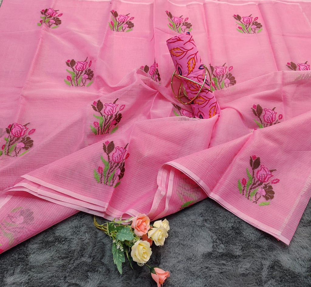 SC0011 KOTA DORIA EMBROIDERY SAREE