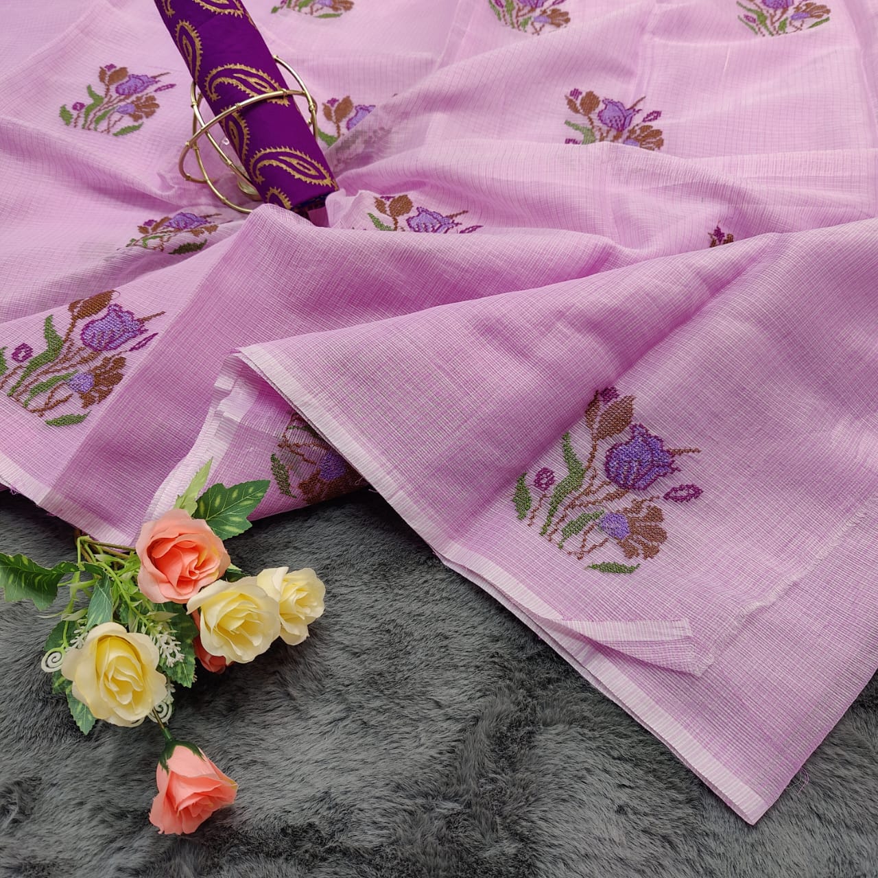 SC0011 KOTA DORIA EMBROIDERY SAREE