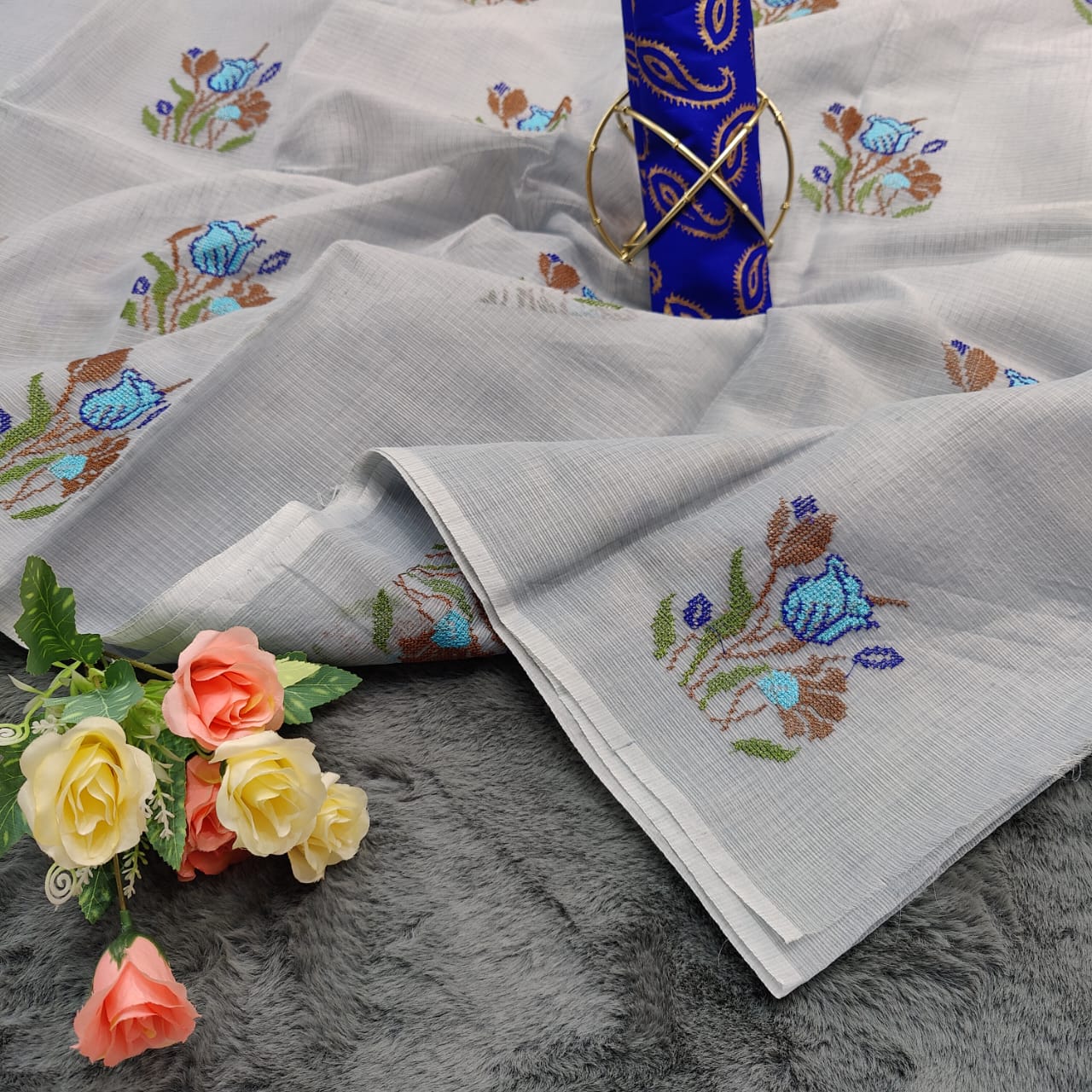 SC0011 KOTA DORIA EMBROIDERY SAREE