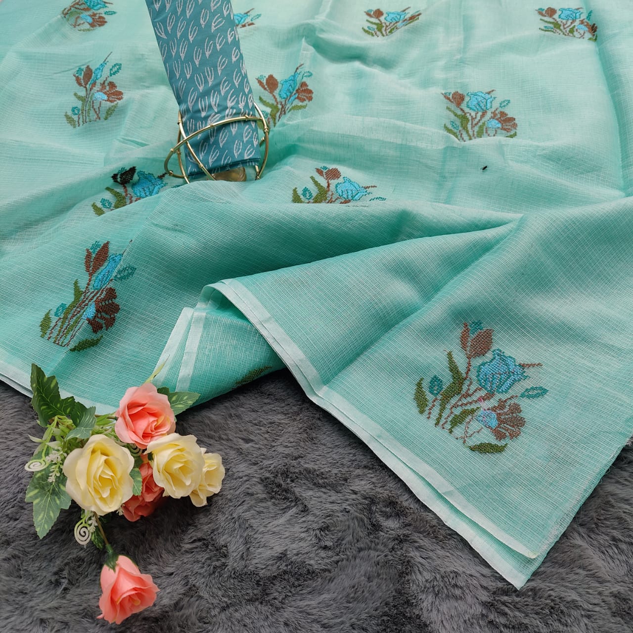 SC0011 KOTA DORIA EMBROIDERY SAREE