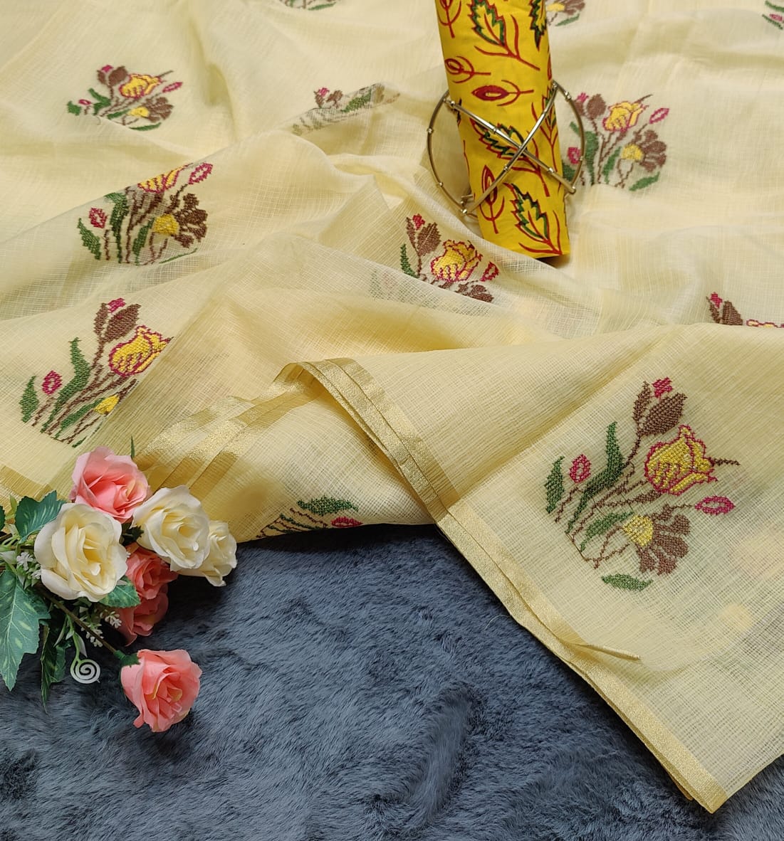 SC0011 KOTA DORIA EMBROIDERY SAREE