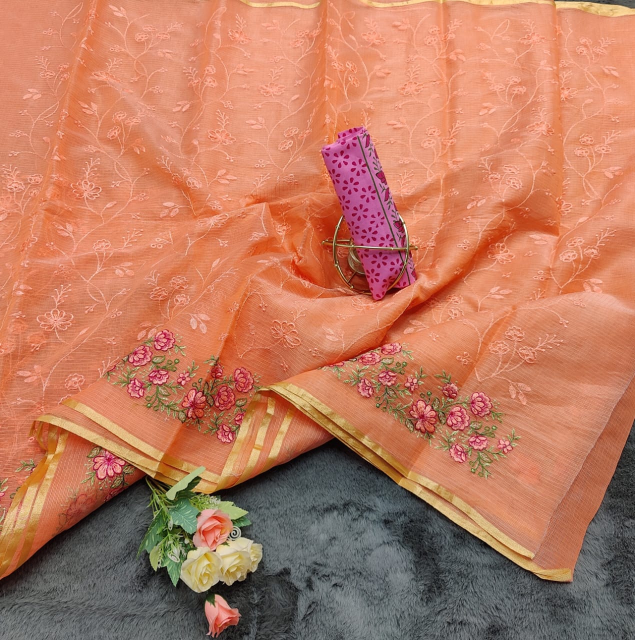 SC0012 KOTA DORIA COMPUTERISED EMBROIDARY SAREE