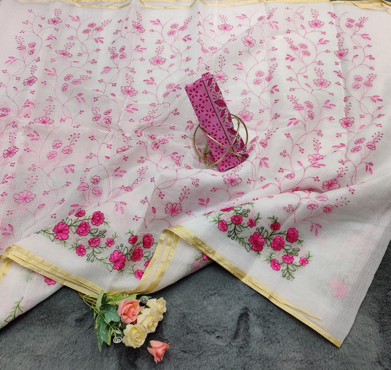 SC0012 KOTA DORIA COMPUTERISED EMBROIDARY SAREE