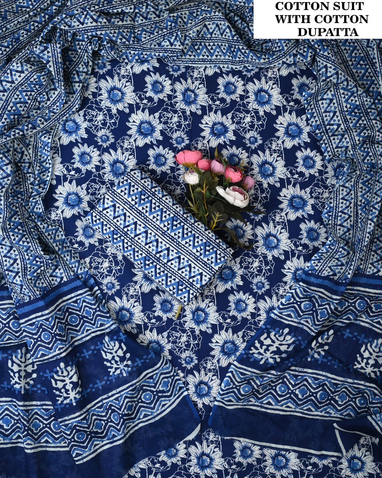 SGT005 Pure Cotton Suit With Cotton Dupatta