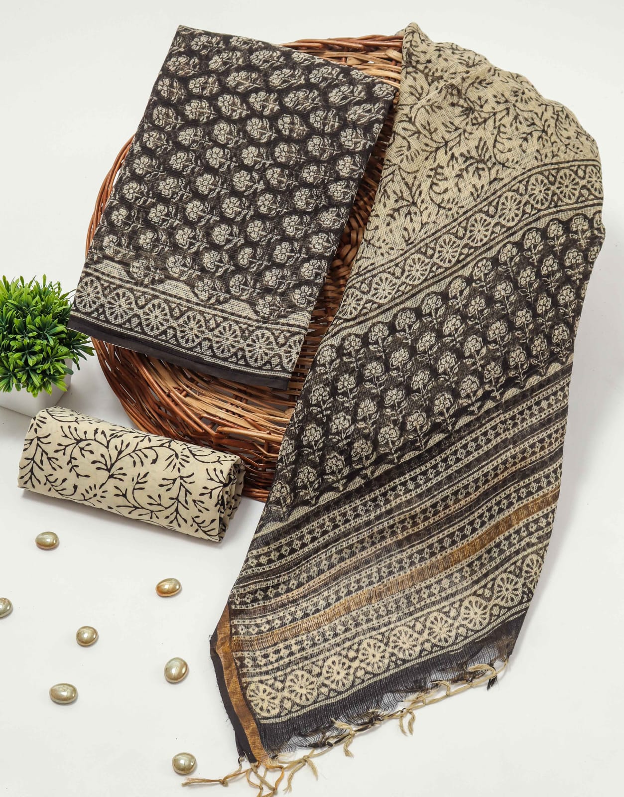 SGT007  Pure Kota Doria Suit with Dupatta