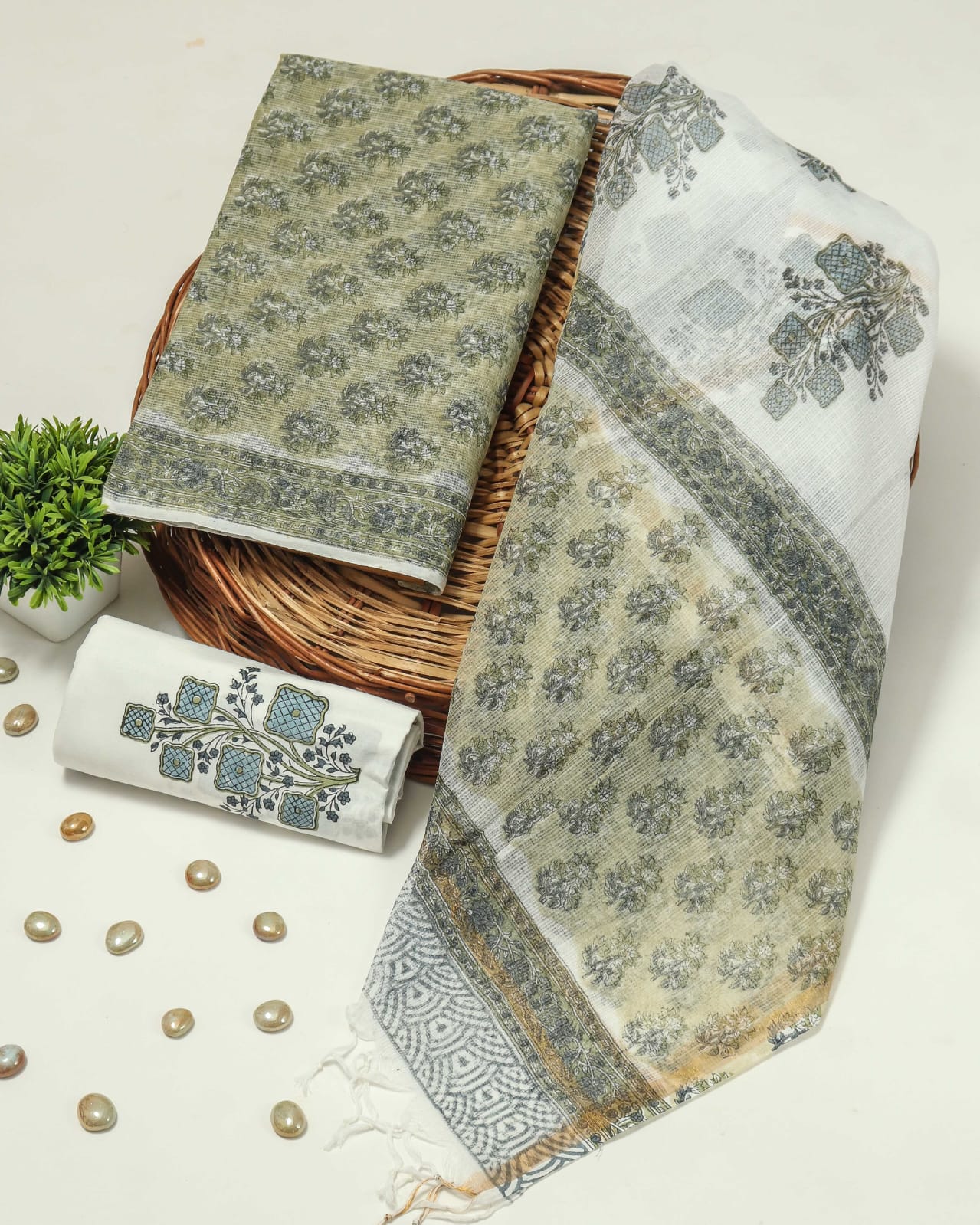 SGT007  Pure Kota Doria Suit with Dupatta