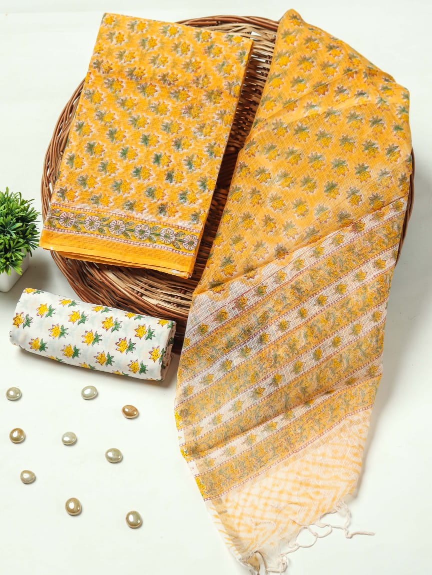 SGT007  Pure Kota Doria Suit with Dupatta