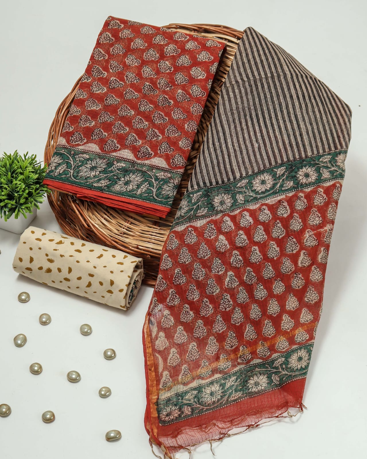 SGT007  Pure Kota Doria Suit with Dupatta