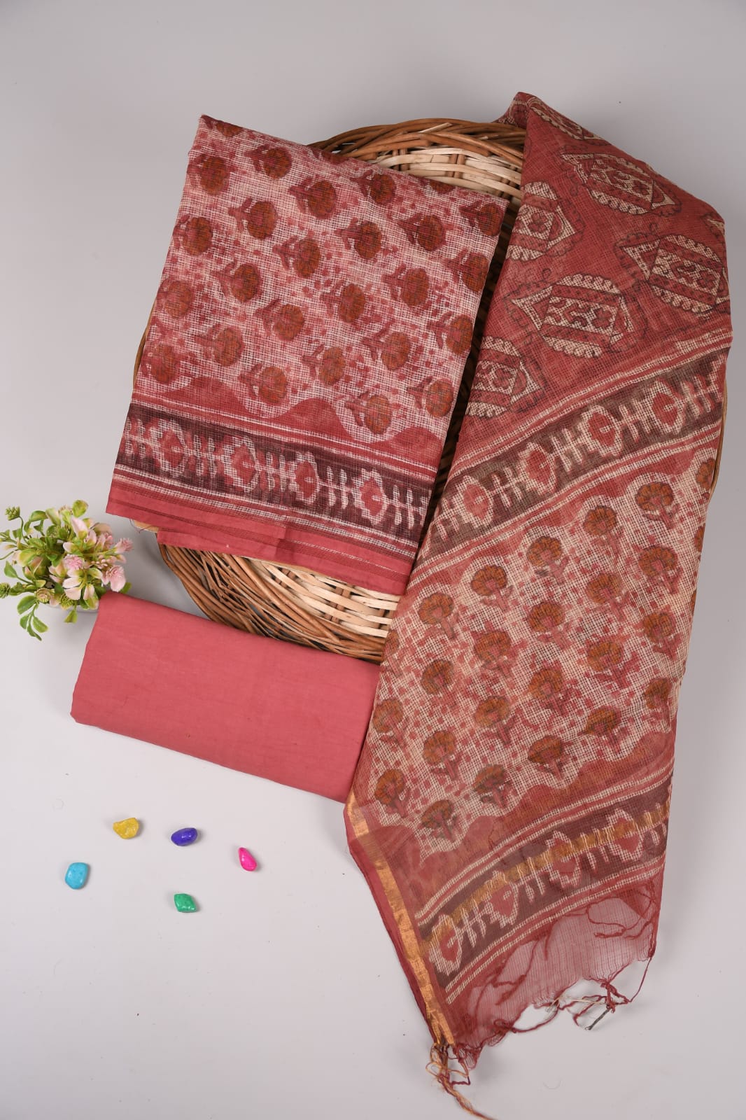 SGT007  Pure Kota Doria Suit with Dupatta