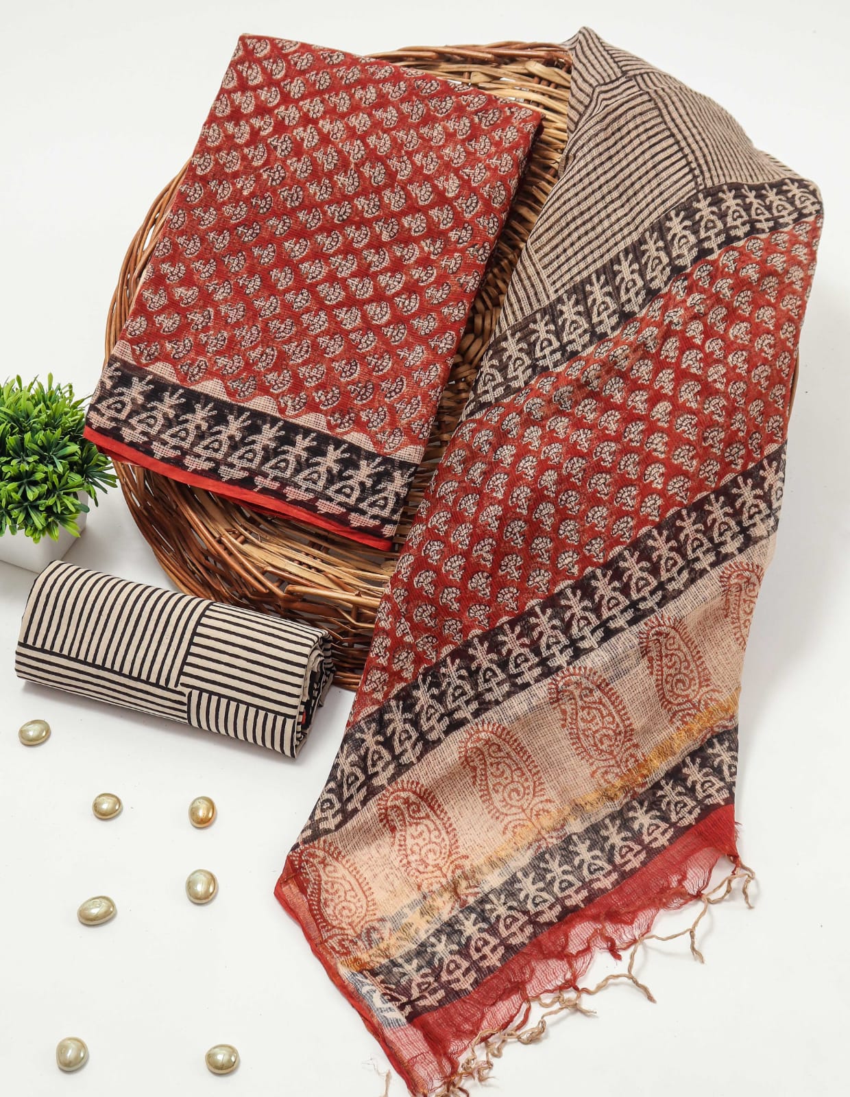 SGT007  Pure Kota Doria Suit with Dupatta