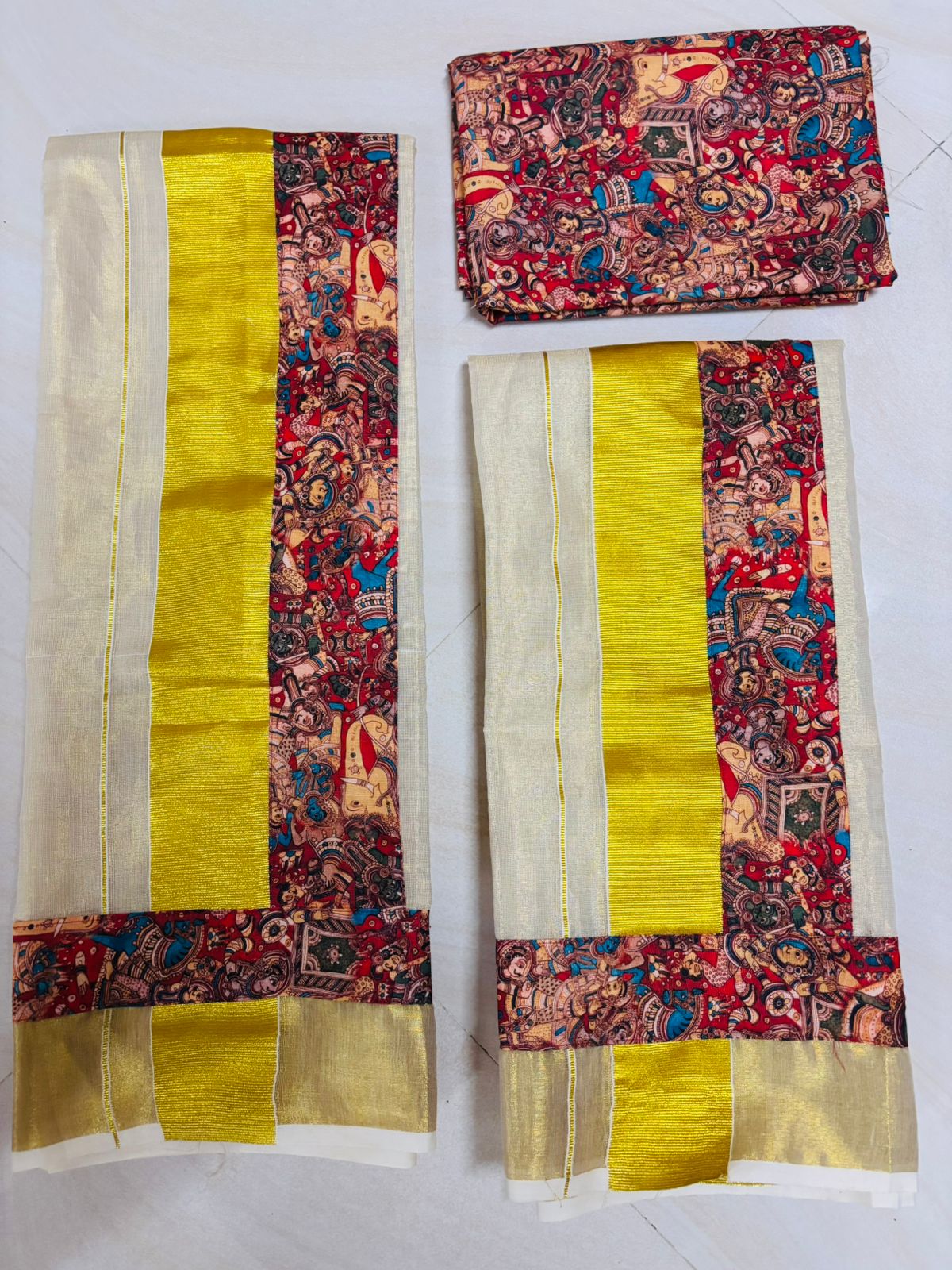 MAT004 Tissue Set Mundu Classic Onam Special With Blouse