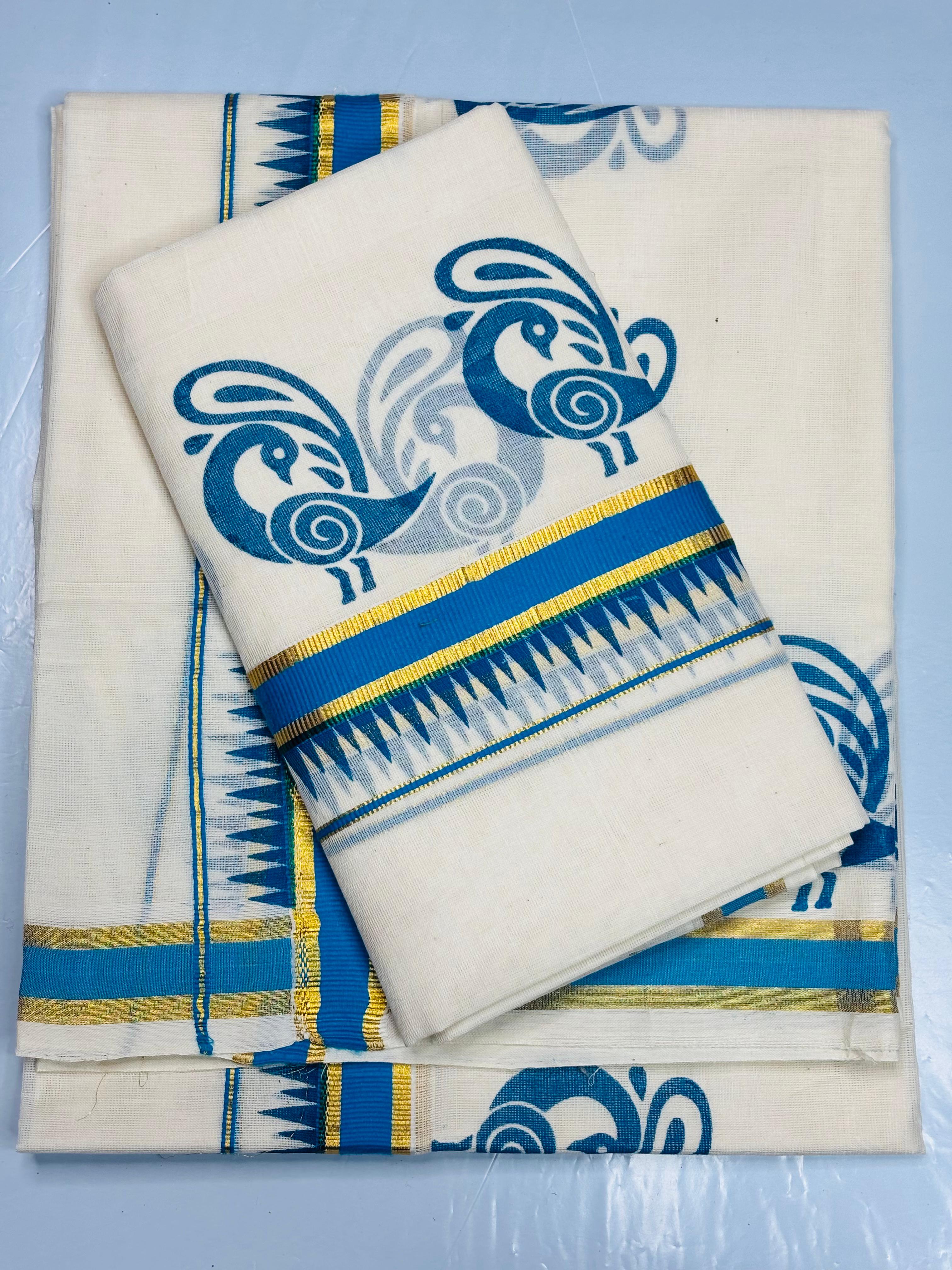 MAT008 Special Cotton Set Mundu Printed Designs
