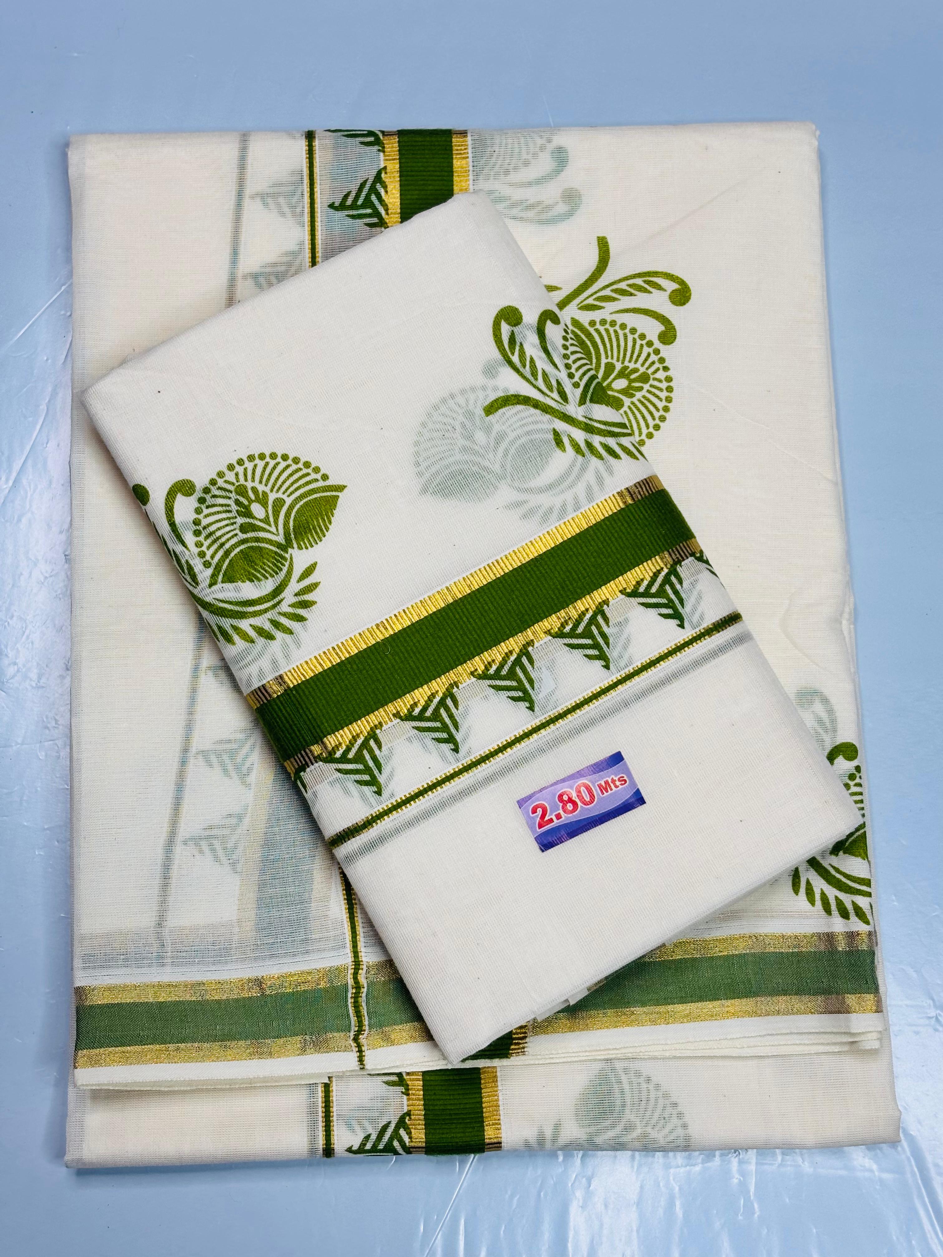 MAT008 Special Cotton Set Mundu Printed Designs