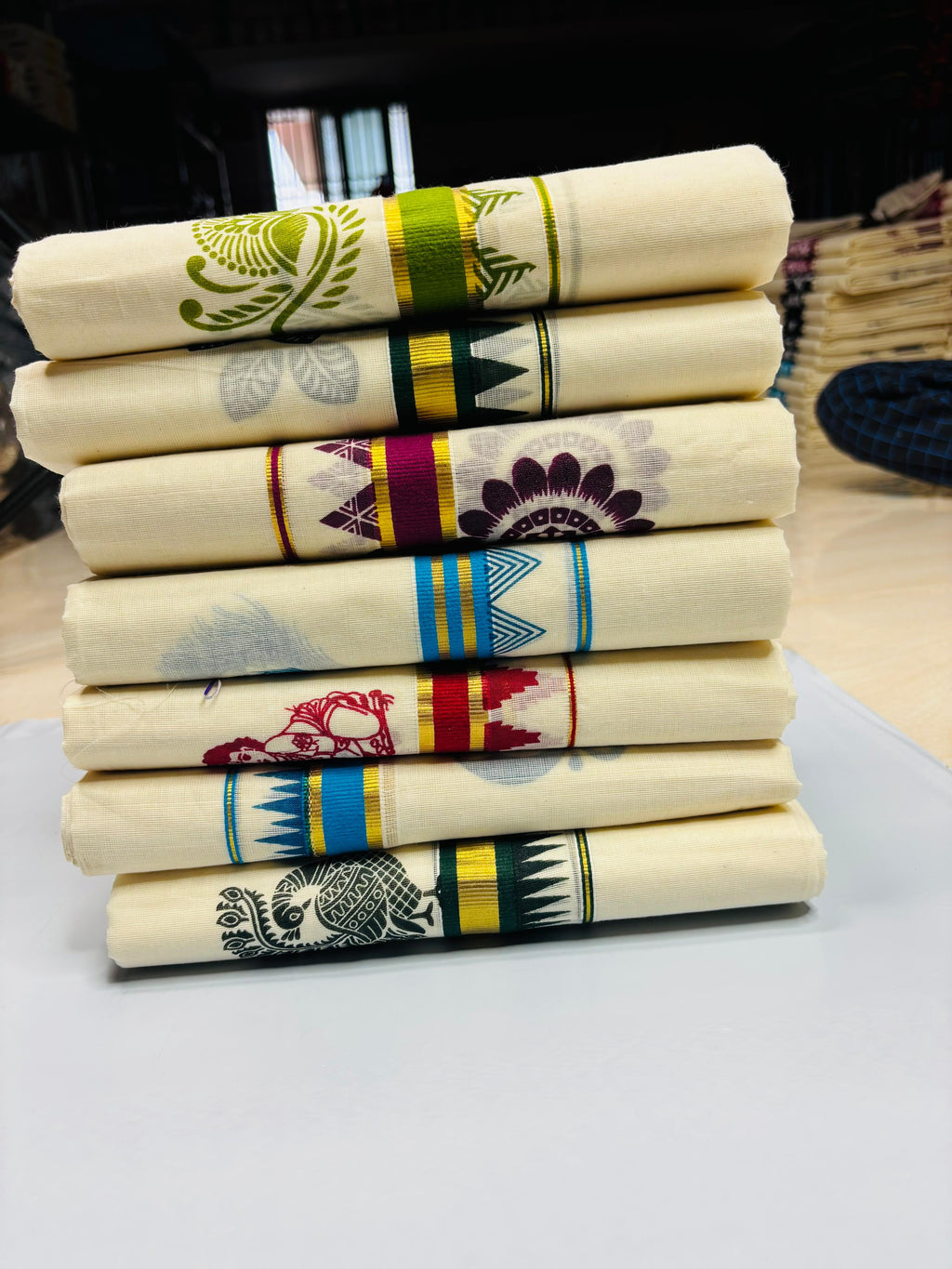 MAT008 Special Cotton Set Mundu Printed Designs