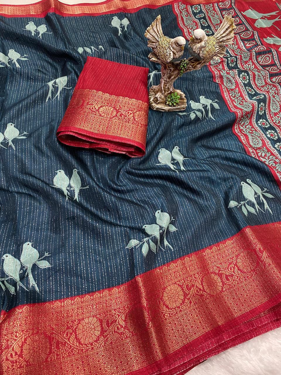 PRD001 🔥 Presenting Enchanting soft Dola silk saree For Intimate And Big Fat Indian Weddings, That Are Light On Your Skin And Uplift Your Wedding Shenanigans.🔥