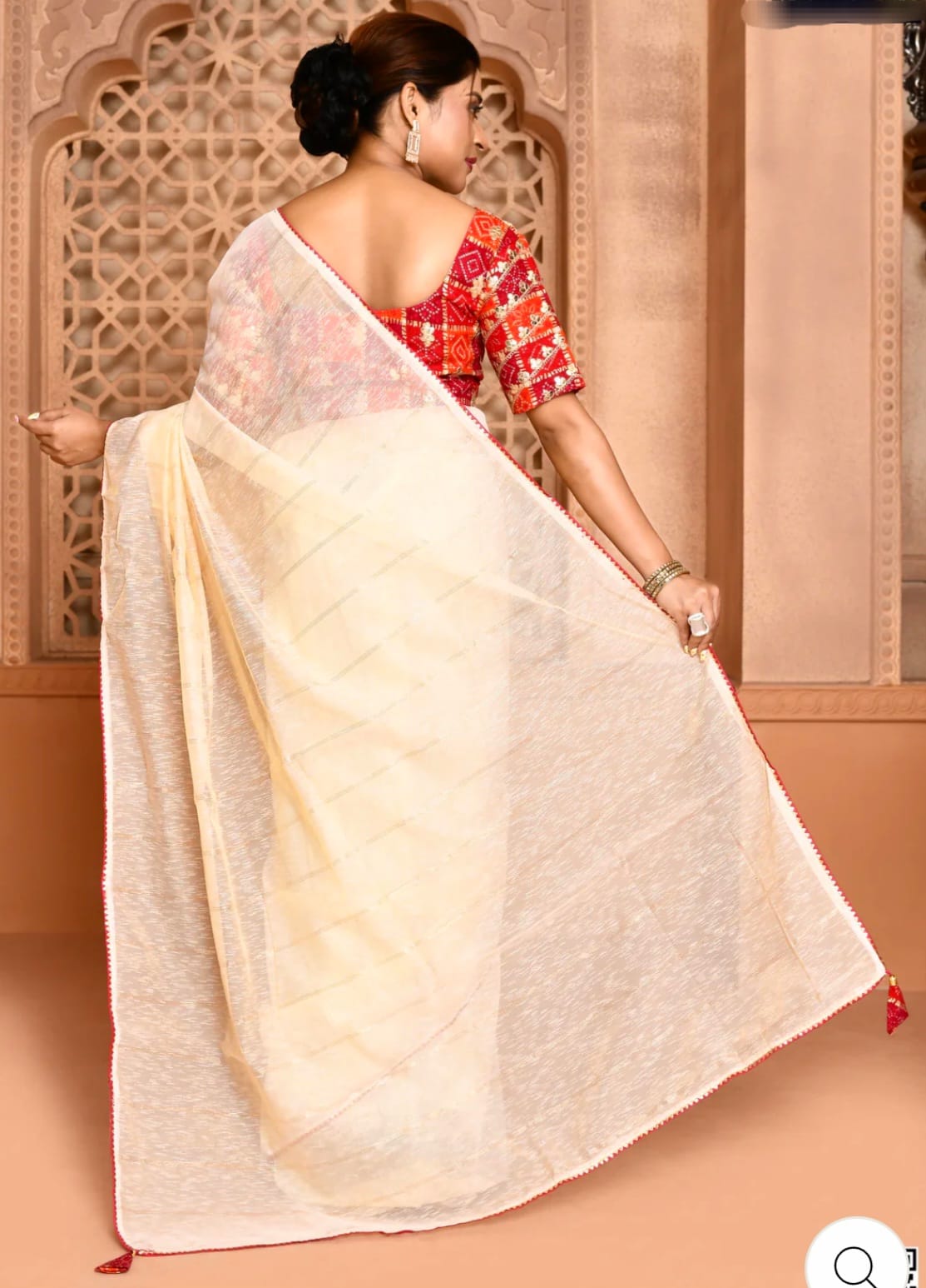 PRD002 🥻  SHOFT  LINEN COTTON GLOSSY N JARI WEAVING FANCY SAREE KAJUKATLI LACE BORDER WITH JARI WEAVING  SAREE
