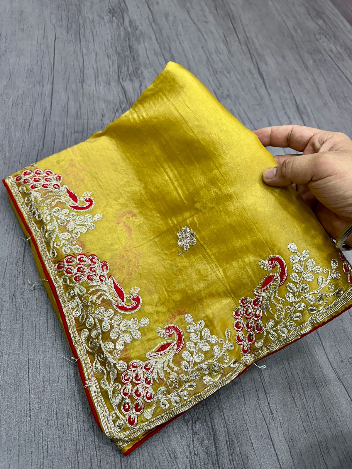 PRD003 Fancy  Gold crush saree