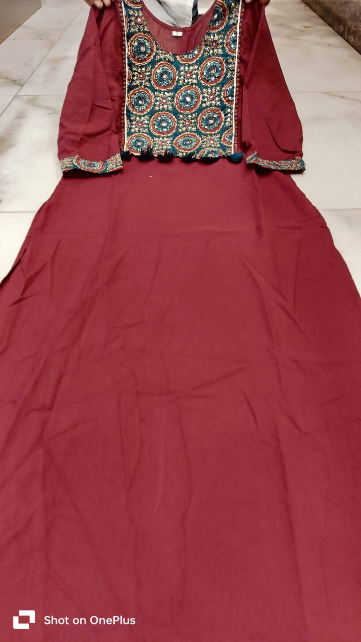 RJC001 Cotton straight kurti,pant, dupatta sets