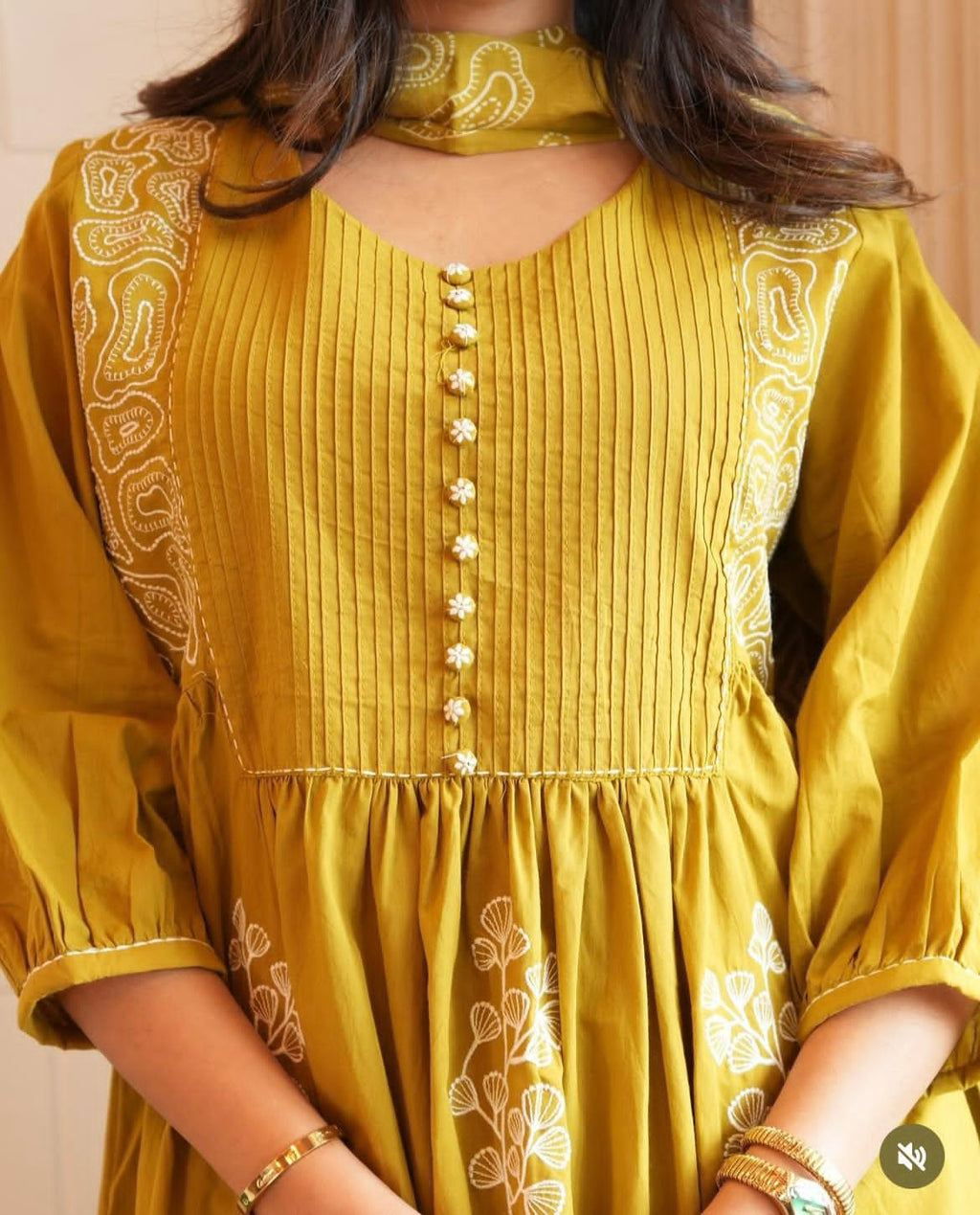 RJC002 New Anarkali kurta set with Cotton Pant & Malmal Dupatta with tier pattern