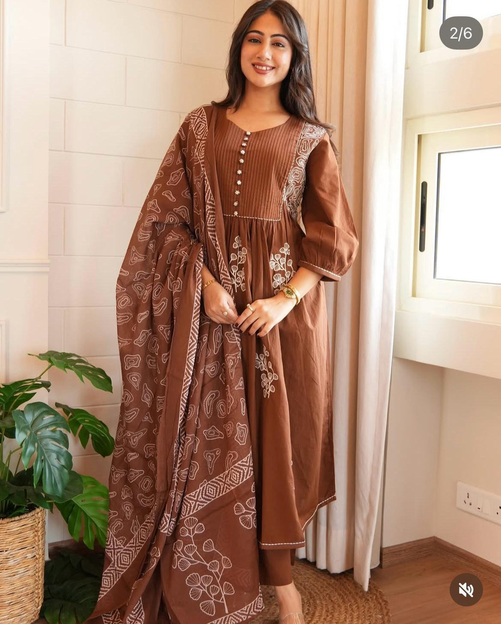 RJC002 New Anarkali kurta set with Cotton Pant & Malmal Dupatta with tier pattern