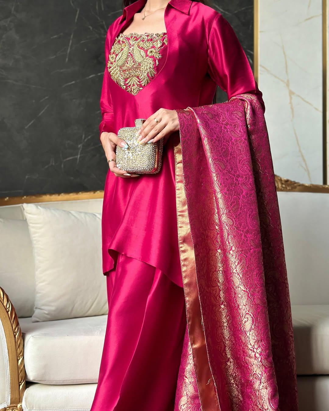 PRD0019 Launching New Designer Party Wear Look top with Farshi salwar
