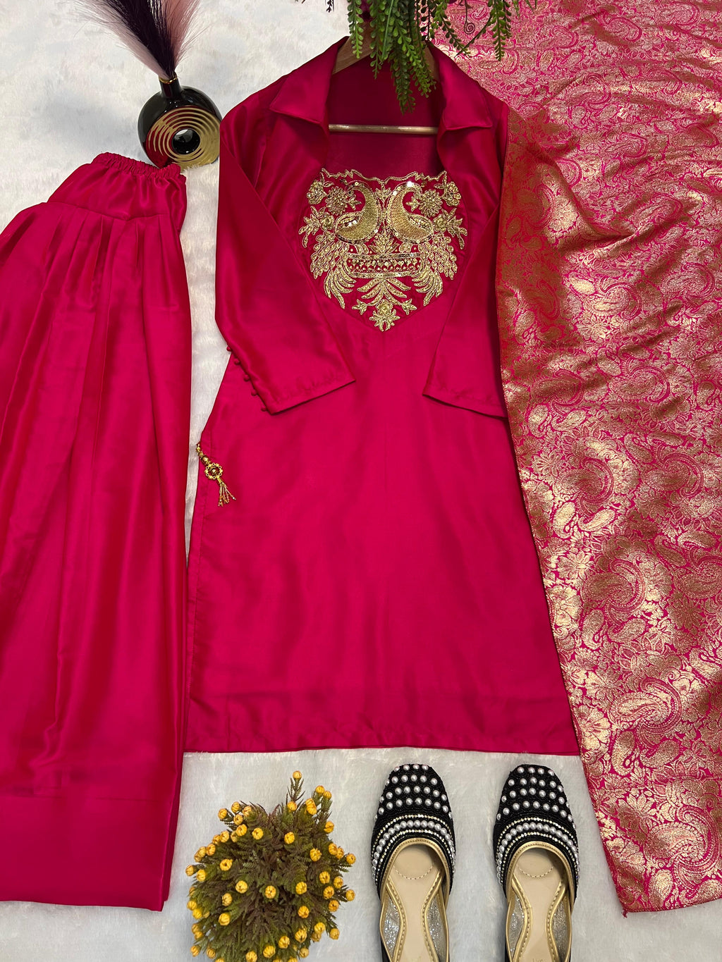 PRD0019 Launching New Designer Party Wear Look top with Farshi salwar