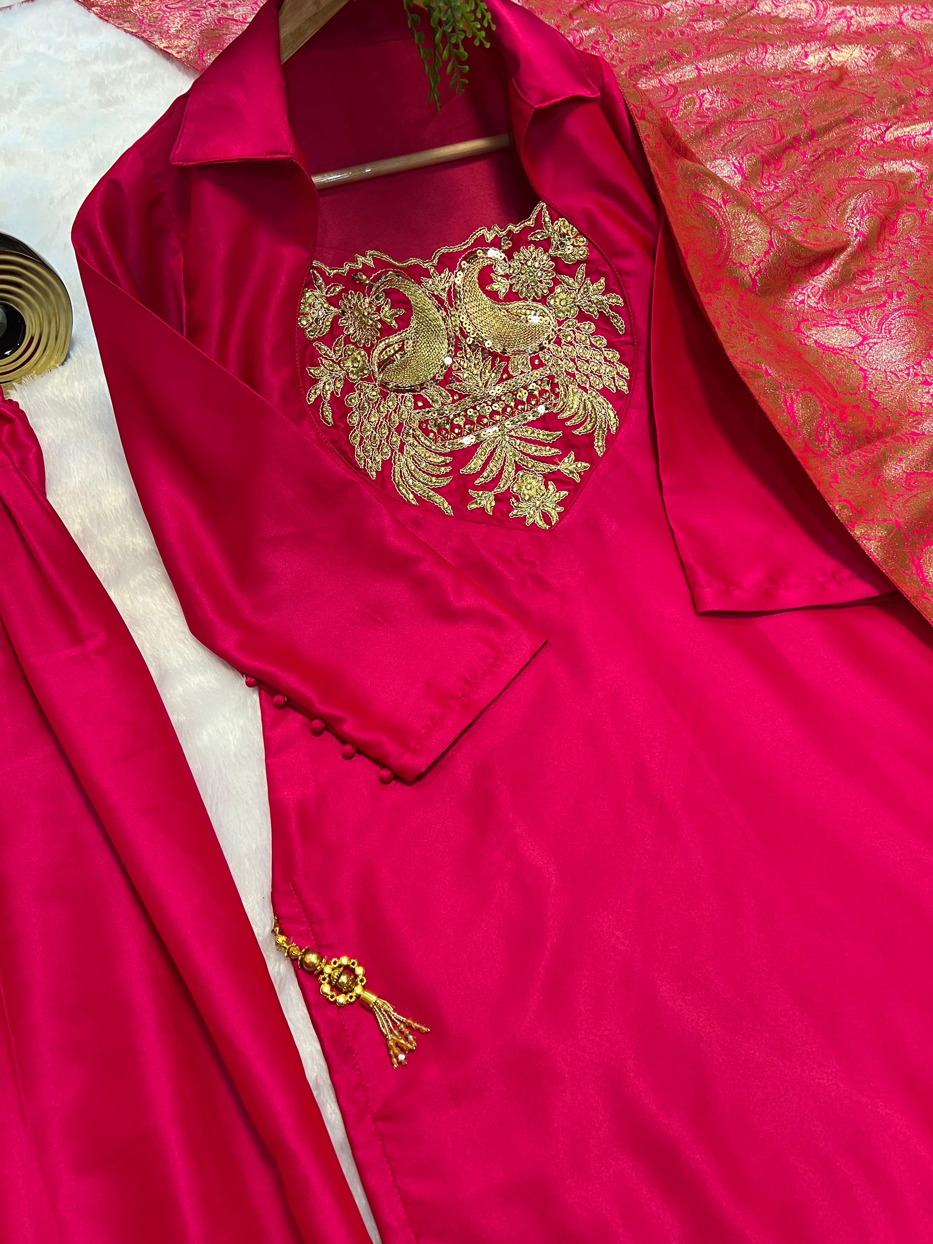 PRD0019 Launching New Designer Party Wear Look top with Farshi salwar