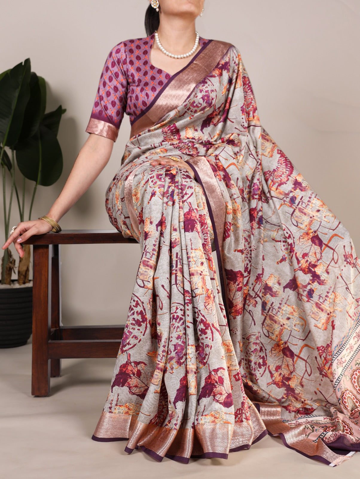 PRD005 Tussar silk elegance with a floral touch!