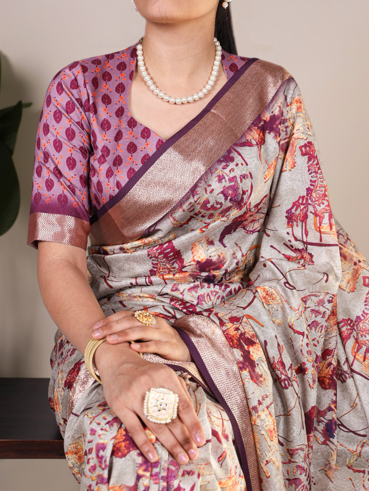 PRD005 Tussar silk elegance with a floral touch!