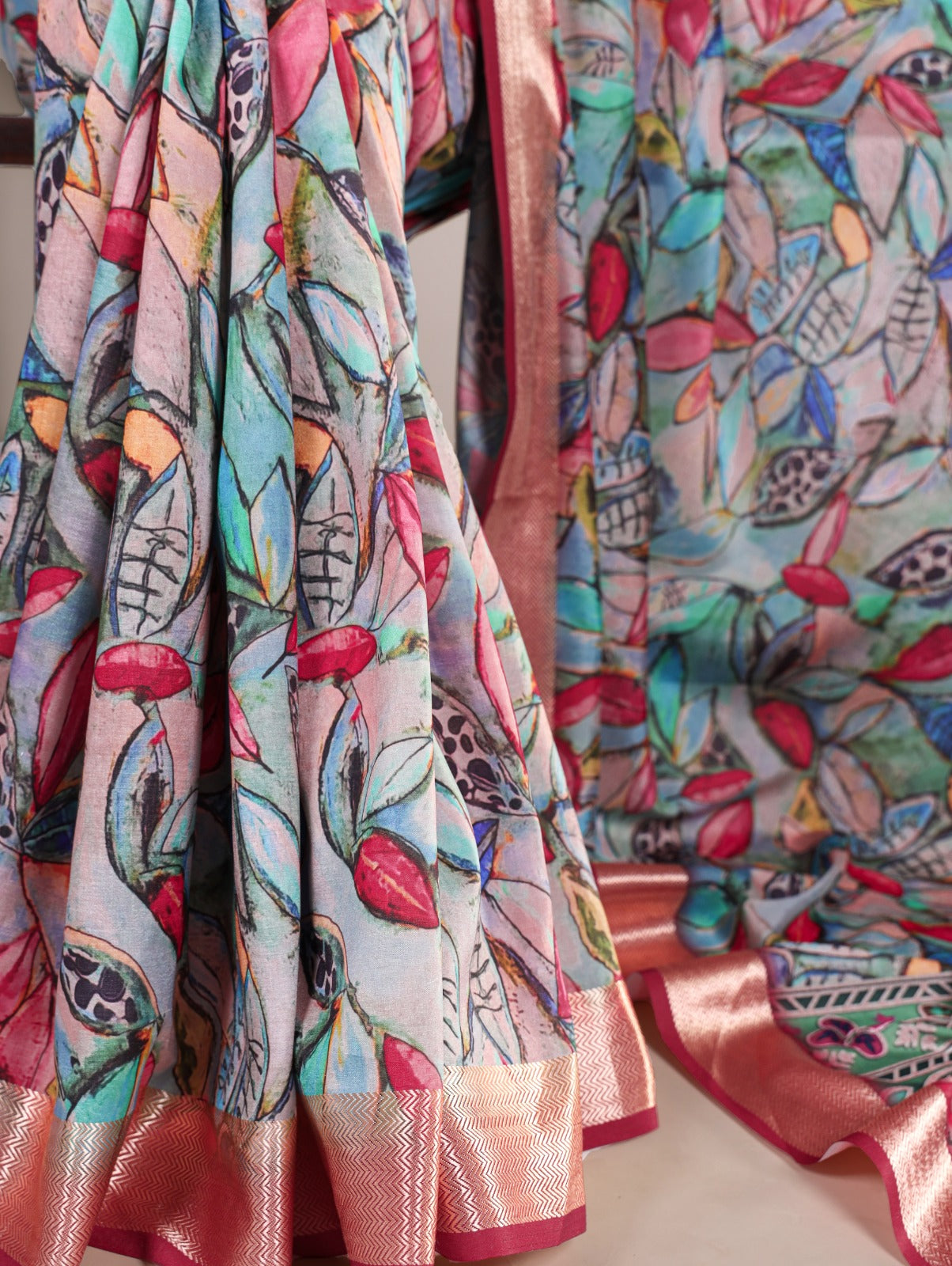 PRD005 Tussar silk elegance with a floral touch!