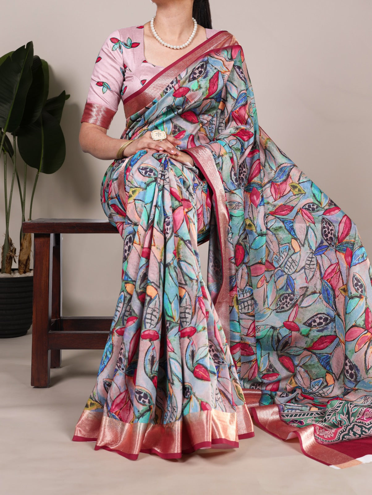 PRD005 Tussar silk elegance with a floral touch!