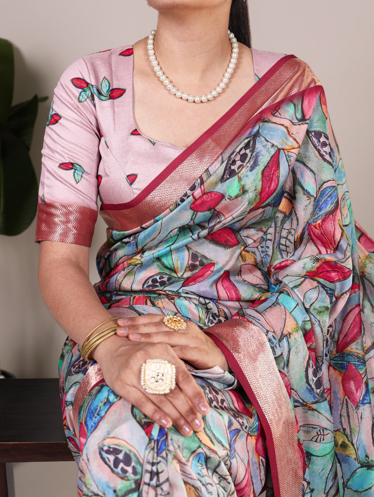 PRD005 Tussar silk elegance with a floral touch!