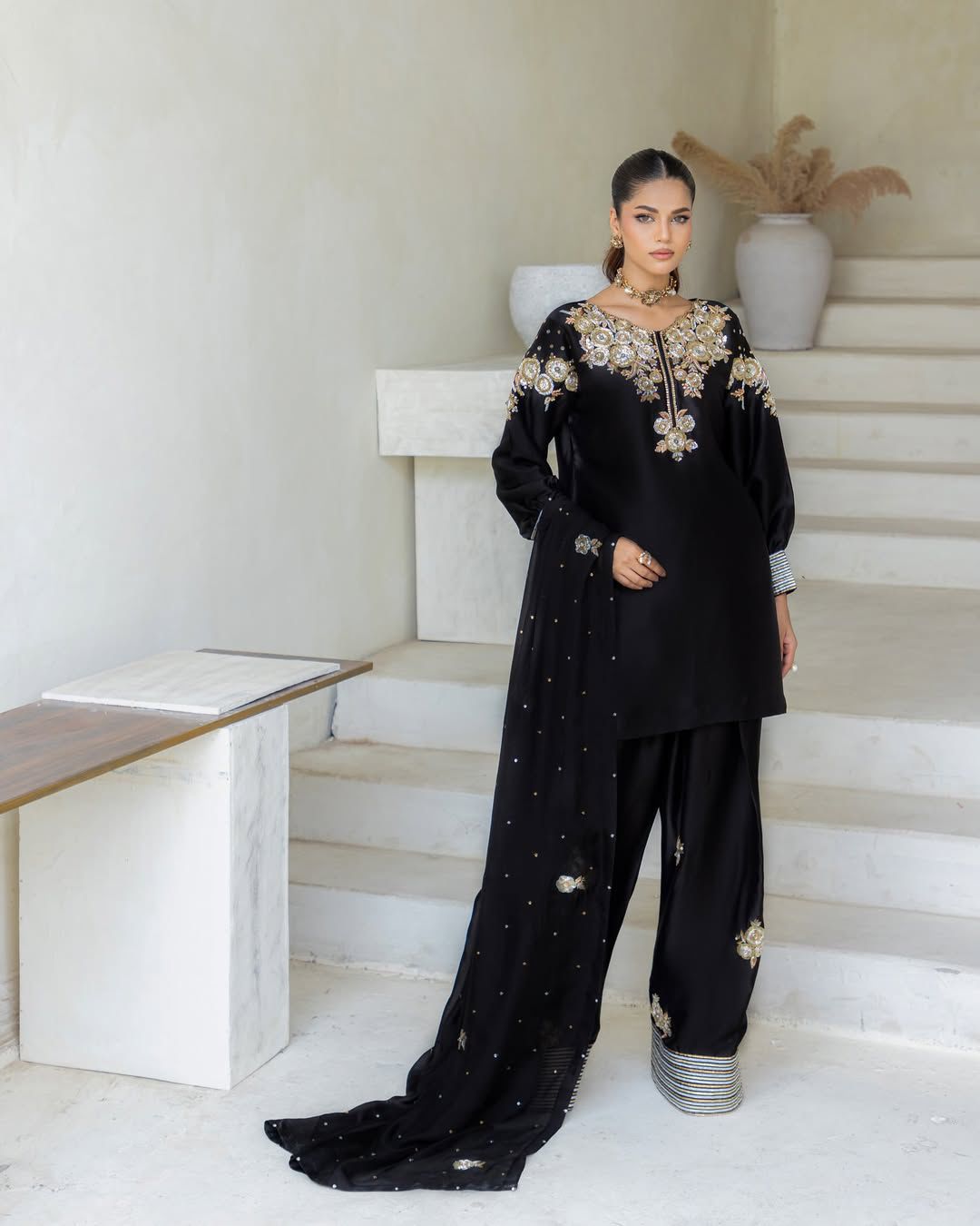PRD0015 EXCLUSIVE DESIGNER CRAPE SILK WITH SEQUANCE EMBROIDERY WORK SUIT WITH SALWAAR AND DUPATTA