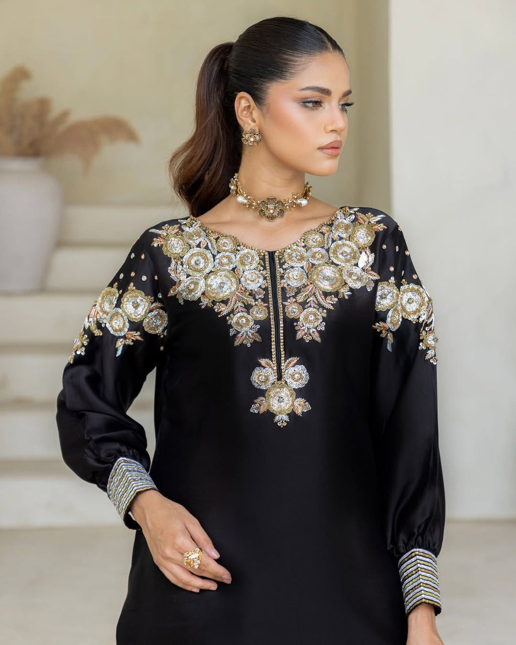 PRD0015 EXCLUSIVE DESIGNER CRAPE SILK WITH SEQUANCE EMBROIDERY WORK SUIT WITH SALWAAR AND DUPATTA