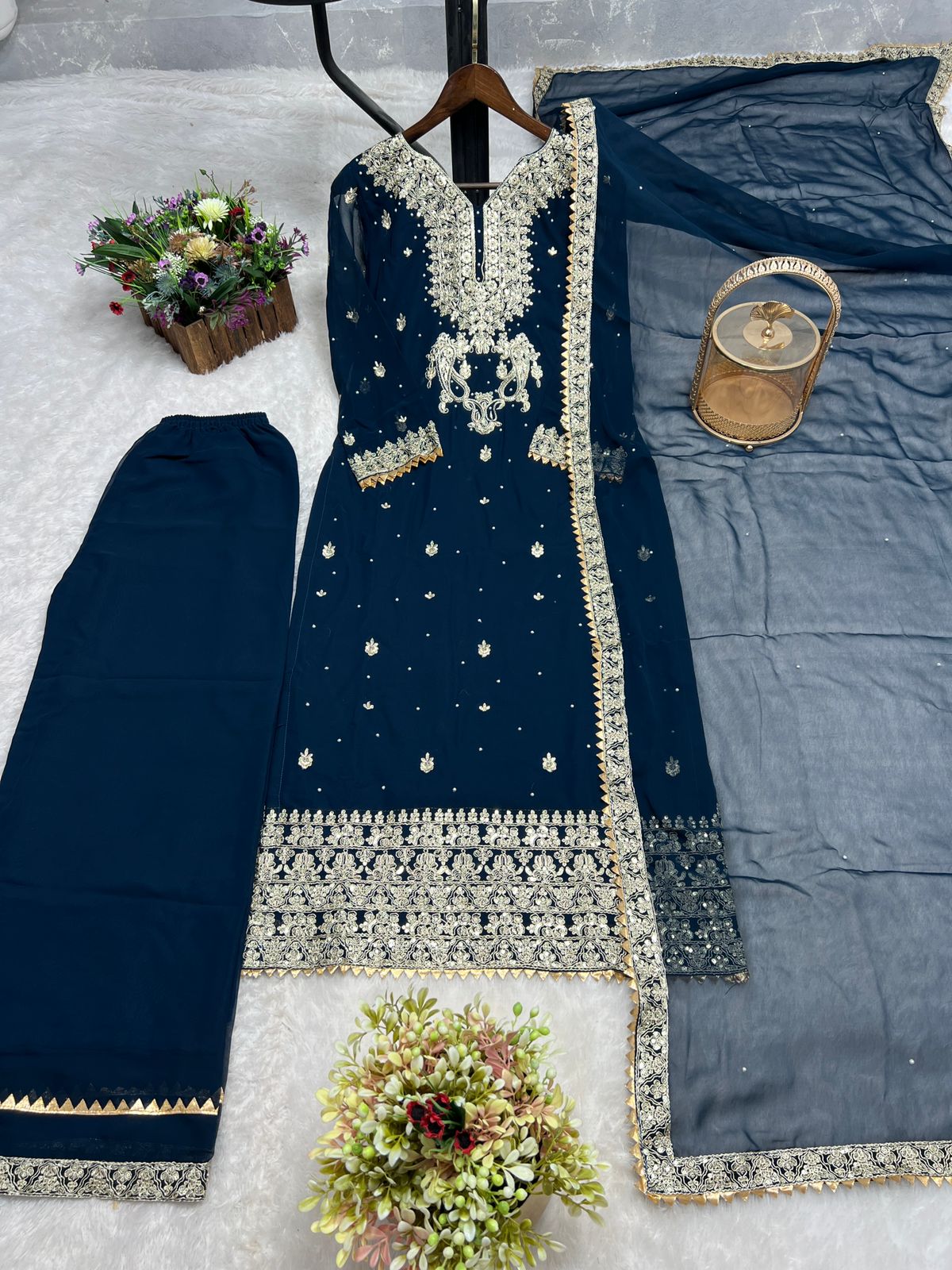 PRD0024 PRESERNTING NEW READY TO WEAR COLLECTION WITH EMBROIDERY SEQUENSE WORK TOP-PLAZZO WITH DUPATTA