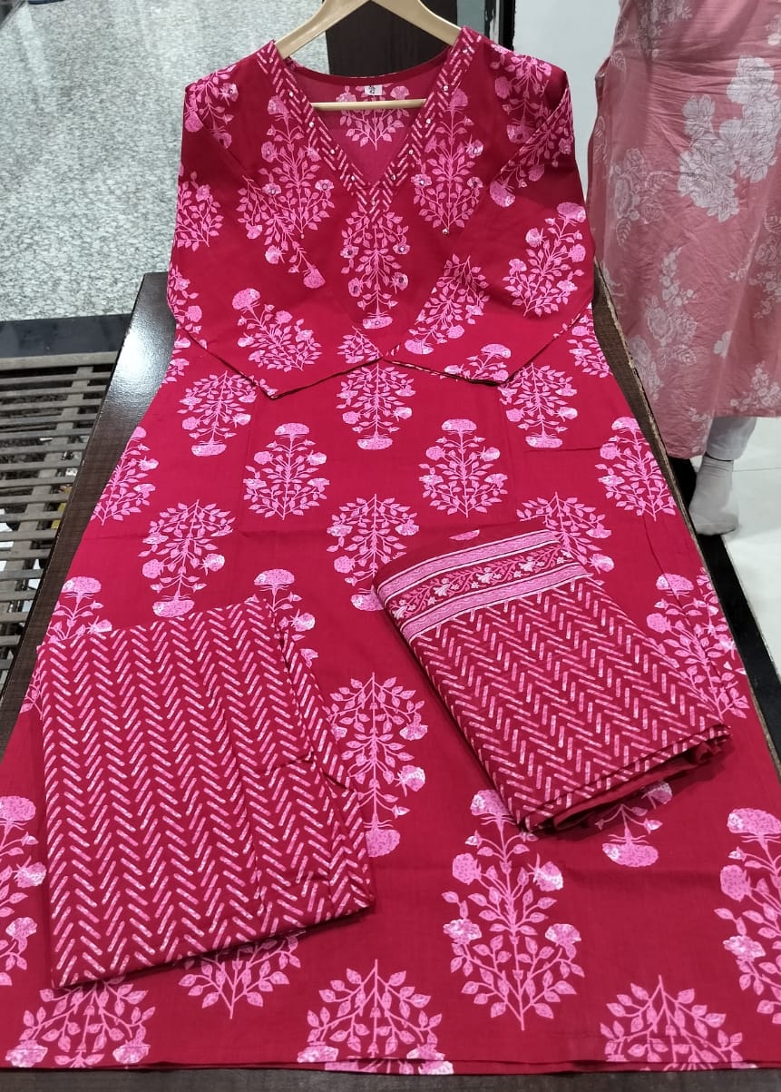 JPK001 STRAIGHT KURTA PANT WITH DUPPATA SET
