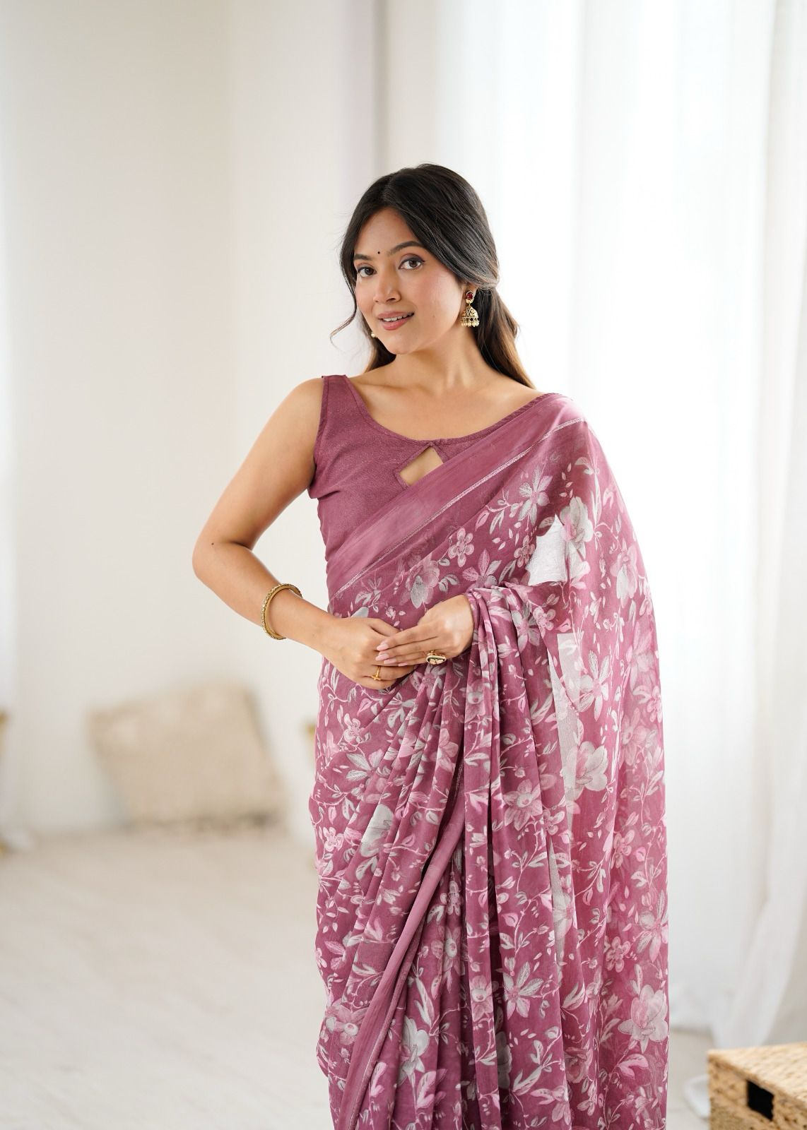 PRD0022 BRIGHT MOSS SATIN PATTA PRINTED SAREE