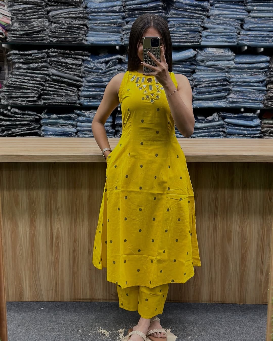 RHS001 Presenting beautiful A-line cotton kurta set Pure cotton kurta with cotton palazzo