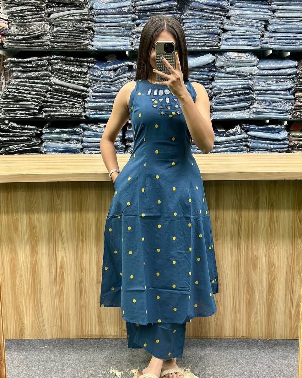 RHS001 Presenting beautiful A-line cotton kurta set Pure cotton kurta with cotton palazzo