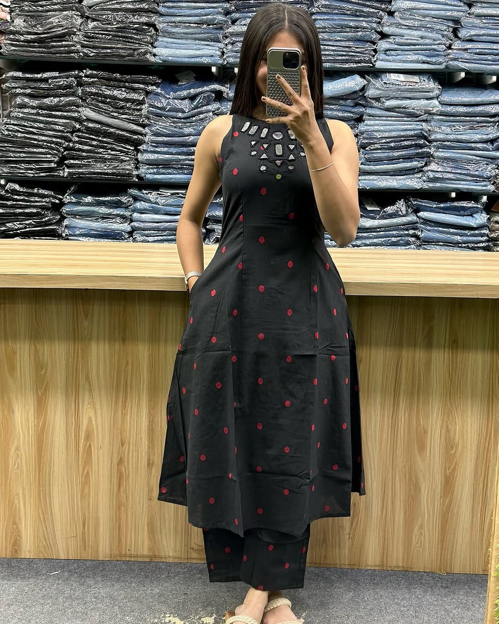 RHS001 Presenting beautiful A-line cotton kurta set Pure cotton kurta with cotton palazzo